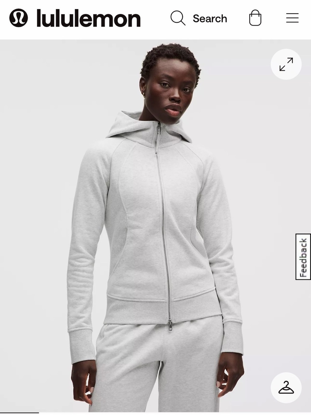 lululemon Light Gray Full-Zip Hoodie
